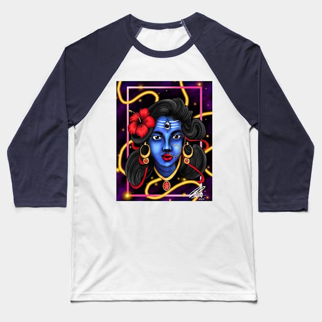 Shakti - Maa Kali Baseball T-Shirt by Roy's Disturbia